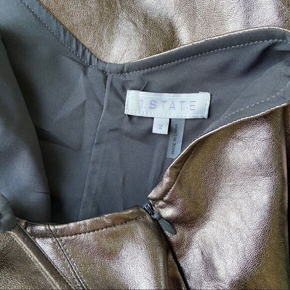 The Curator Gold Metallic Vegan Leather 1.State Dress 2 - Picture 7 of 8